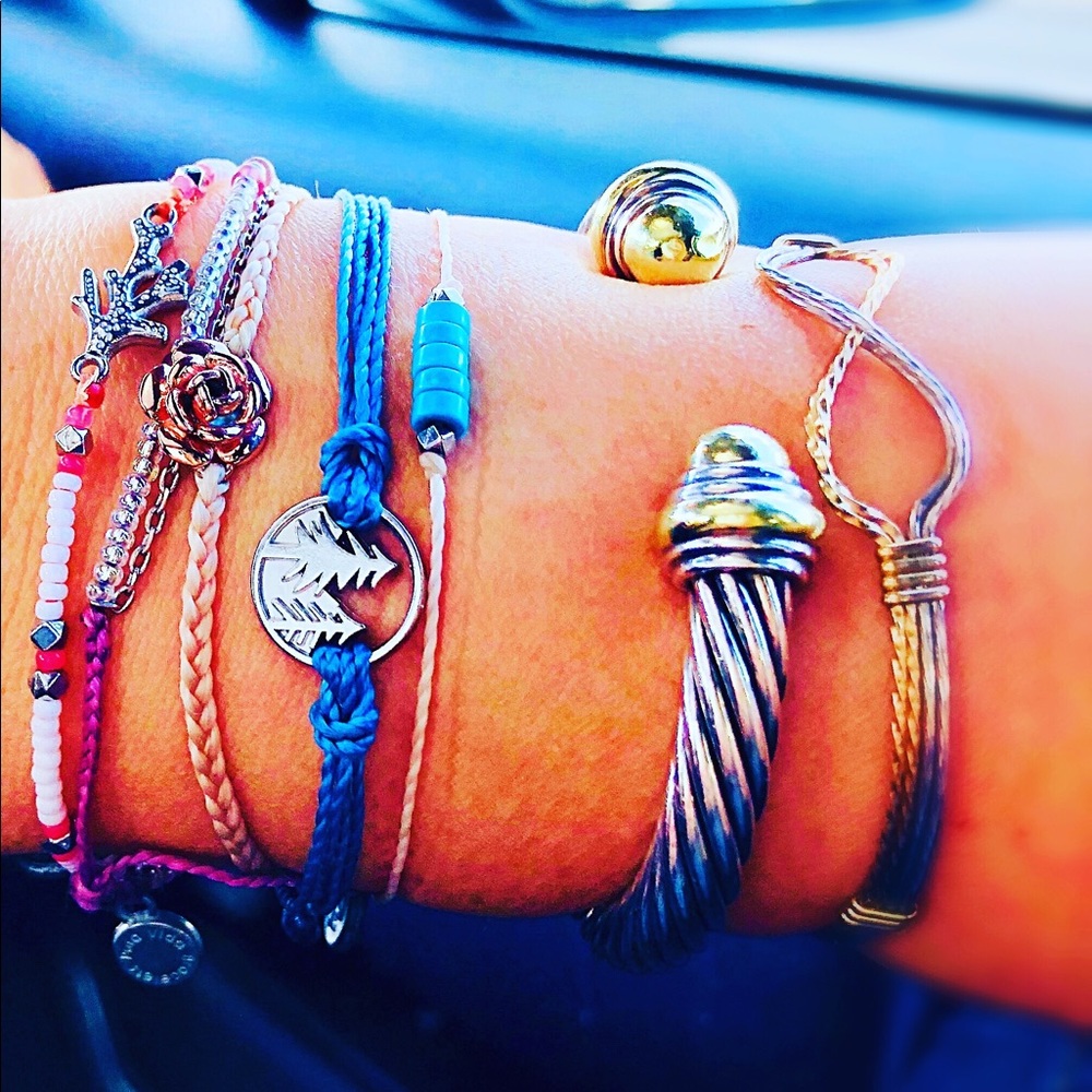 Cable Classic Bracelet with 14K Gold, 7mm